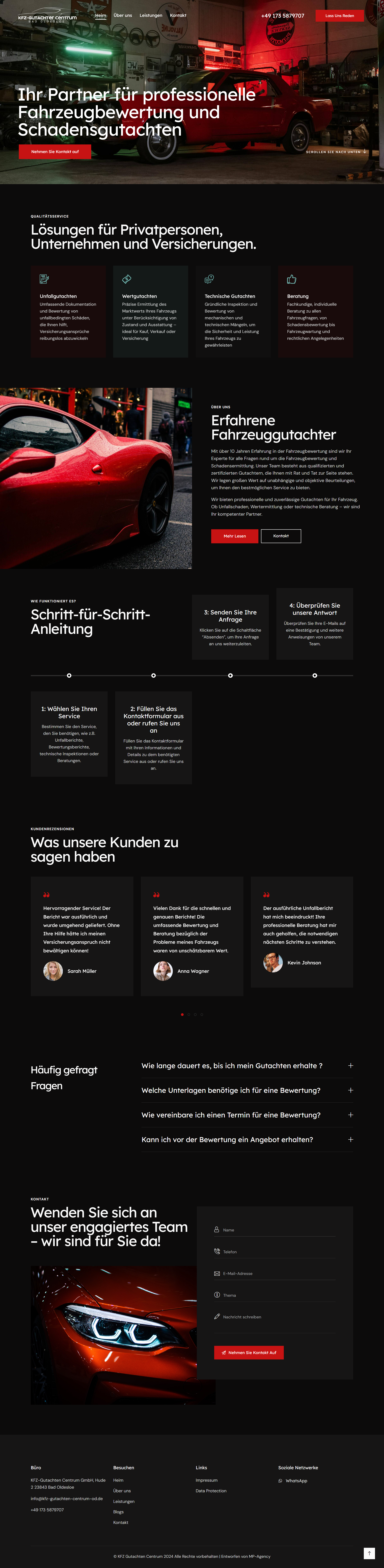 KFZ website full page preview