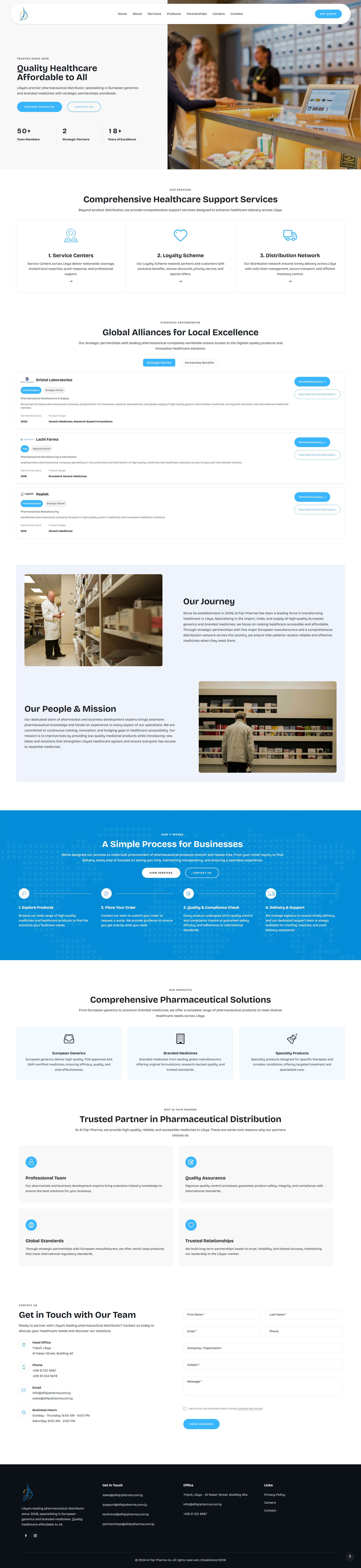 Al Fajr Pharma website full page preview